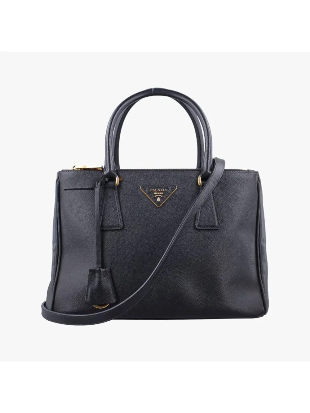 Prada Galleria Black Saffiano Leather Shoulder Bag